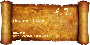 Ascher Tibor névjegykártya