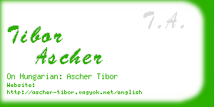 tibor ascher business card